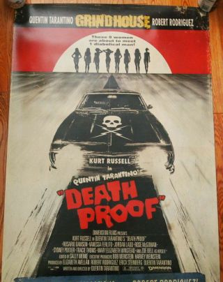 2007 Death Proof 27 " X 40 " Advance One Sheet Movie Poster Tarantino Kurt Russell