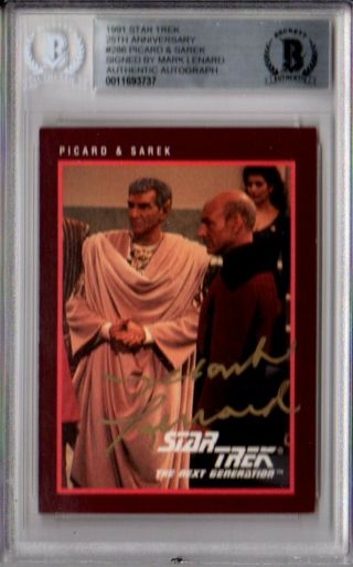 Beckett - Bas Mark Lenard Autographed - Signed 1991 Impel Star Trek Trading Card 737