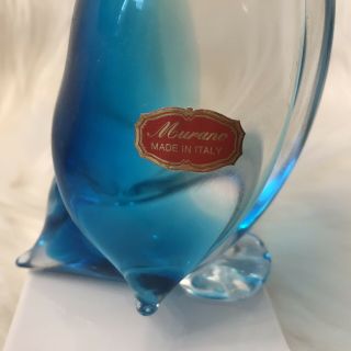MURANO ITALY ART GLASS PELICAN WITH FISH AQUARIUM MOUTH 7