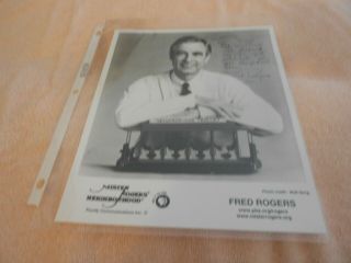 Fred Rogers Autographed 8 X 10 Promo Photo With Mister Rogers Neighborhood