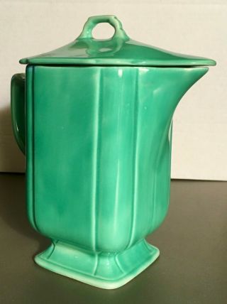 Vintage Riviera Green Batter Jug With Rare Lid From Homer Laughlin