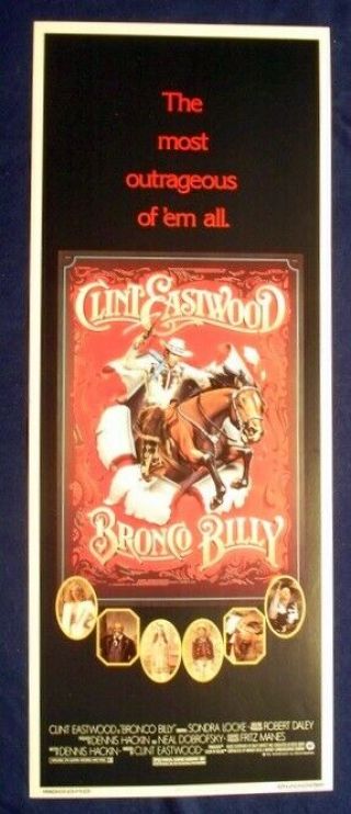 Bronco Billy 14x36 Orig Rolled Movie Poster Insert 1980 Clint Eastwood
