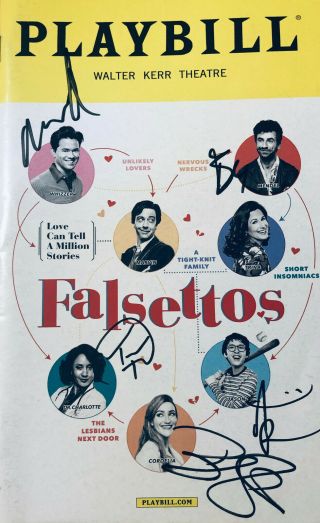 Falsettos 2016 Broadway Revival Playbill Signed By Andrew Rannells And Others