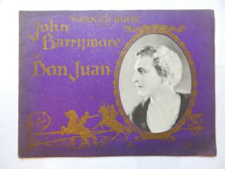 John Barrymore In Don Juan Warner Brothers Souvenir Movie Program (1926)