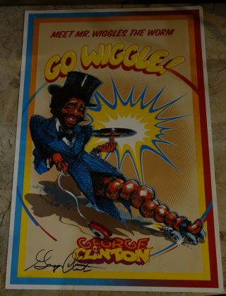 George Clinton Signed Autograph Lithograph Poster Parliament Funkadelic