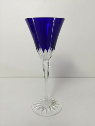 Ajka Castille Cobalt Blue Crystal Champagne Flute,  8 3/4 " Tall,  3 1/4 " Diameter