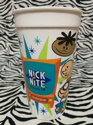Nickelodeon Nick At Nite Plastic Cup Vintage 1994 Cartoon Hardee 