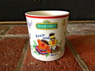 1977 Vintage Very Rare The Sesame Street Mug Ernie And Bert Muppets Ceramic Cup