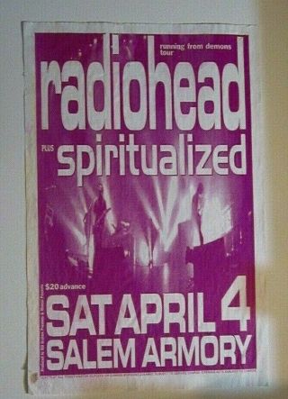 Radiohead 1998 Running From Demons Tour Rare Concert Show Poster