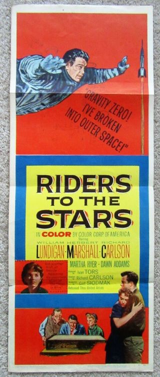 Riders To The Stars 1954 Insrt Movie Poster Fld William Lundigan Ex