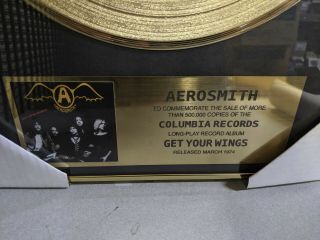 AEROSMITH - Get Your Wings Gold Record in Frame Train Kept a Rolling Tyler/Perry 2