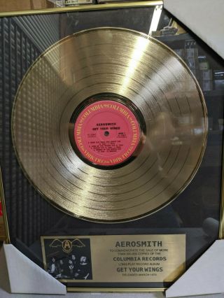 AEROSMITH - Get Your Wings Gold Record in Frame Train Kept a Rolling Tyler/Perry 7