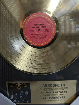AEROSMITH - Get Your Wings Gold Record in Frame Train Kept a Rolling Tyler/Perry 8