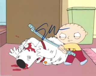 Seth Macfarlane Signed Stewie Griffin 8x10 Photo W/coa A Family Guy Creator
