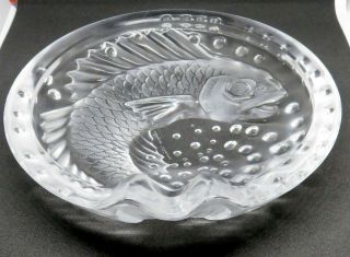 A Pair (2) Of Lalique Concarneau Koi Fish 6” Bowl / Ashtray A - Signed