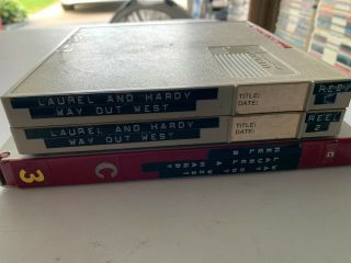 Rare - Laurel & Hardy 8mm Set - Way Out West - Three Reels In Cases