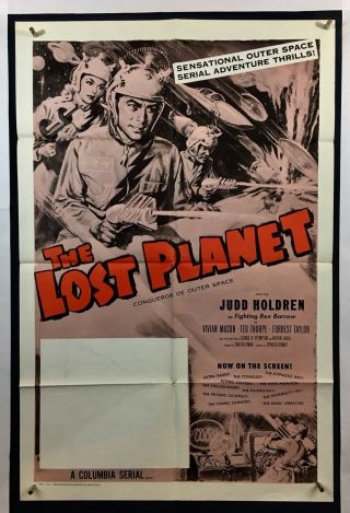 Lost Planet Serial Movie Poster (veryfine) One Sheet 1960 Rerelease Sci - Fi 698