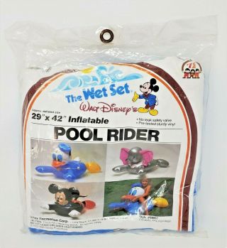 Vintage 1983 Disney Donald Duck Vinyl Inflatable Pool Rider Float Wet Set Nip