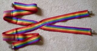 Mork From Ork 1979 Vintage Wide Rainbow Suspenders 1979 Rare Item