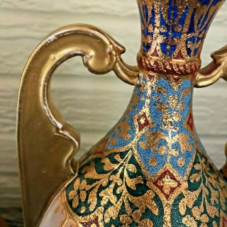 Royal Bonn Antique German Vase - Franz Anton Mehlem,  Cloisonné/Persian Influence 3