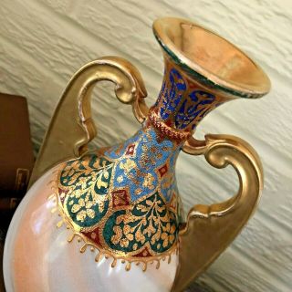Royal Bonn Antique German Vase - Franz Anton Mehlem,  Cloisonné/Persian Influence 5