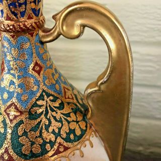 Royal Bonn Antique German Vase - Franz Anton Mehlem,  Cloisonné/Persian Influence 7