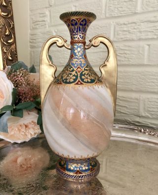 Royal Bonn Antique German Vase - Franz Anton Mehlem,  Cloisonné/Persian Influence 8