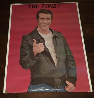The Fonz Poster Vintage 1976 From Happy Days Tv Series Show Fonzie Henry Winkler