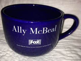 Fox Ally Mcbeal Promo Over Sized Coffee Mug Cup Calista Flockhart Cobalt Blue