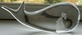 Kosta Boda Jonah & The Whale Art Glass Sculpture Paperweight Signed & Numbered