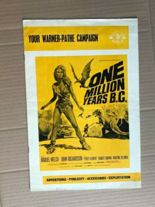 One Million Years B.  C Movie Media Press Kit 1966 Warner Pathé Campaign