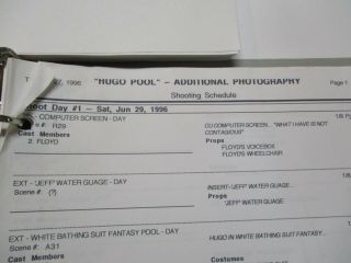 Hugo Pool Final Shoot Draft Movie Script 1996 Alyssa Milano Robert Laura Downey 6