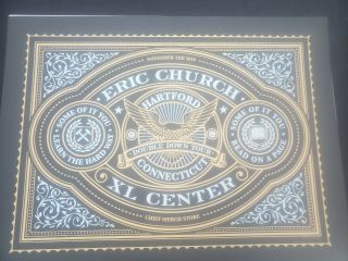 Eric Church Poster Double Down Tour Hartford 11/2 2019 Show Print