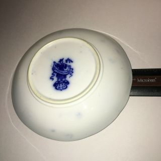 1840s Antique SAMUEL ALCOCK Flow Blue Cup and Saucer Asian Theme Kremlin pattern 3
