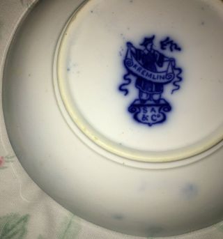 1840s Antique SAMUEL ALCOCK Flow Blue Cup and Saucer Asian Theme Kremlin pattern 6