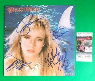 Great White Complete Band X5 Signed Once Bitten Twice Shy Album Jsa