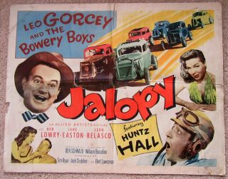 Jalopy 1953 Hlf Sht Movie Poster Fld Leo Gorcey Bowery Boys Good