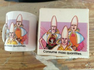 1991 Saturday Night Live Coneheads Mug Consume Mass Quant.  & Box