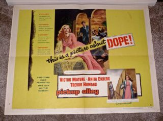 Pickup Alley 1957 22x28 Movie Poster Anita Ekberg/victor Mature