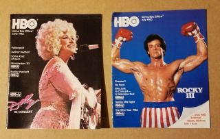 2 Hbo Home Box Office Tv Guides June 1983 & July 1983 Dolly Rocky Iii Ships