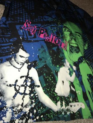 VERY RARE Dragonfly Clothing SEX PISTOLS Sid Vicious Shirt sz Large Punk Rock 2