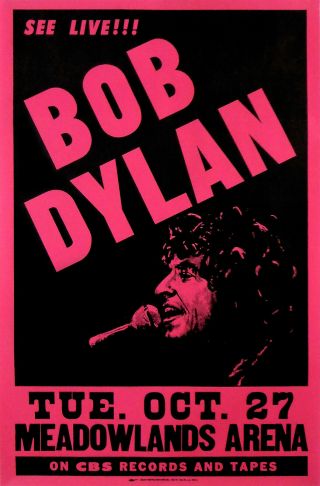 Bob Dylan - Meadowlands Arena Concert (1981) Poster - S - Sided - Rolled