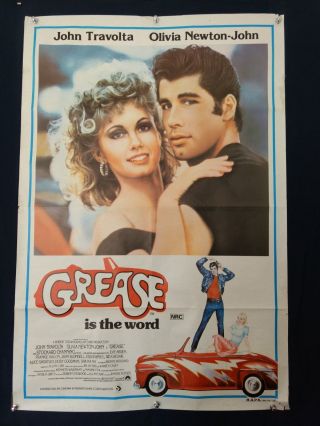 Grease - 1978 John Travolta - Australian One Sheet Movie Poster