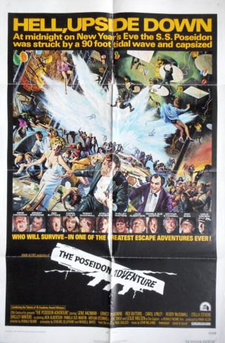 The Poseidon Adventure Movie Poster Gene Hackman Shelley Winters 1 - Sht 1972