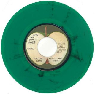 JOHN LENNON & YOKO ONO HAPPY XMAS 45 GREEN & BLACK SPLATTER 1971 APPLE 2