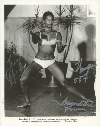 Bond Girl Trina Parks Thumper Photograph Hand Signed Autographed Photograph