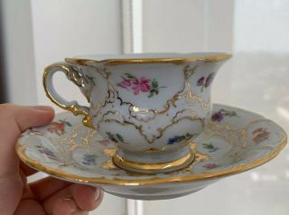 Meissen B Form Cup And Saucer