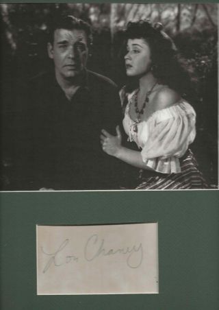 Rare Hand Signed Card By Lon Chaney Findinf That He Is The Werewolf Matted