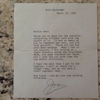 Joan Crawford SIGNED 1969 Letter Envelope Photo Letterhead Movie Star Pespi 2