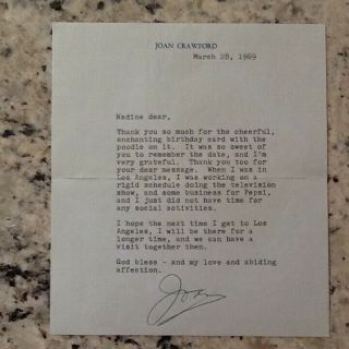 Joan Crawford SIGNED 1969 Letter Envelope Photo Letterhead Movie Star Pespi 6